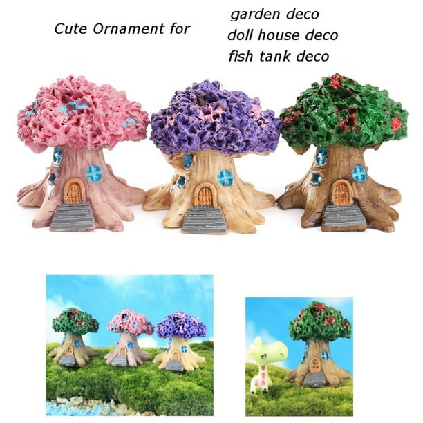 DIY Miniature Fairy Garden Ornament Dollhouse Accessories Decor Craft tree stump 